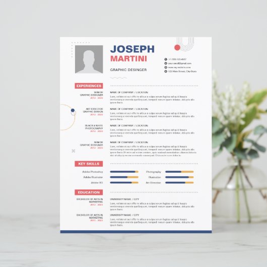 Papier CV Abstrait + lettre (Debout devant)