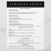 Papier CV de demande d'emploi professionnel (Dos)