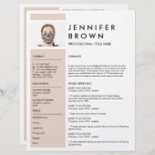Papier CV minimal cv avec photographie (Devant / Derrière)