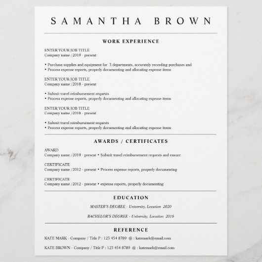 Papier Cv professionnelle moderne (Dos)