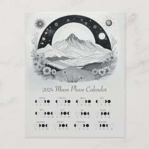 Papier Cycle lunaire de la lune 2024 Hémisphère Sud