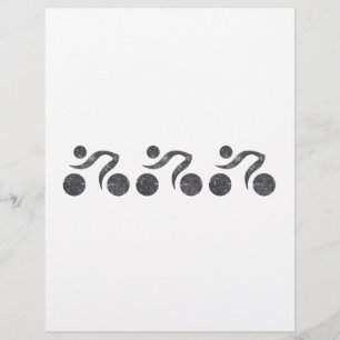 Papier Cyclistes en gris