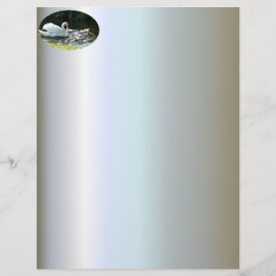 Papier Cygne blanc avec poules