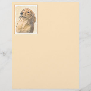 Papier Dachshund (Longhaerien) Peinture - Art Chien origi