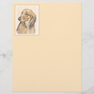 Papier Dachshund (Longhaerien) Peinture - Art Chien origi
