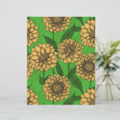Papier Dahlias en jaune et vert (Debout devant)
