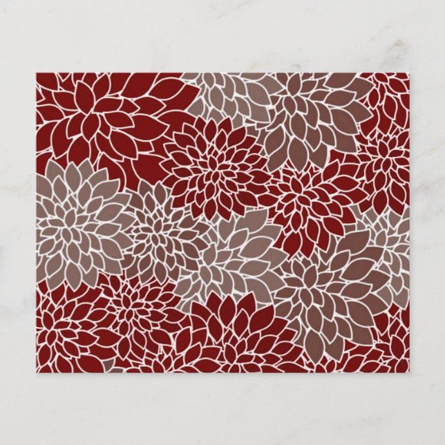 Papier Dahlias rouges et argentés (Devant)