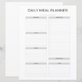 Papier Daily Meal Planner | Simple Minimalistic Kitchen (Devant / Derrière)