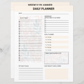 Papier Daily Planner Template (Devant / Derrière)