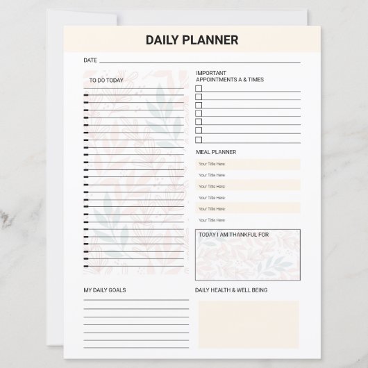 Papier Daily Planner Template (Devant)