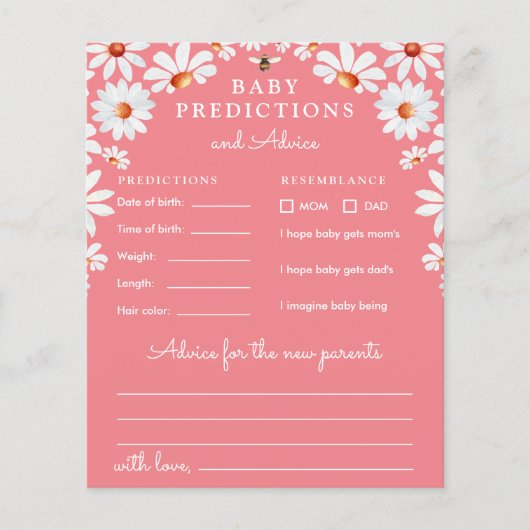 Papier Daisy Baby Predictions et conseils (Devant)