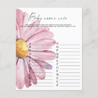 Papier Daisy baby shower - Baby name race game