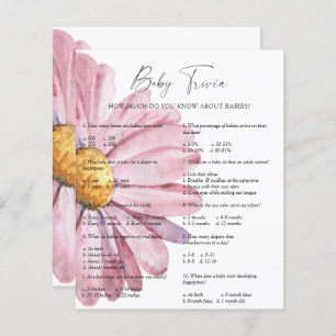 Papier Daisy Baby Trivia   Jeu Baby shower