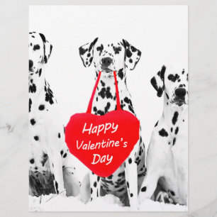 Papier Dalmatiens Heureuse Sainte-Valentin de coeur de ch