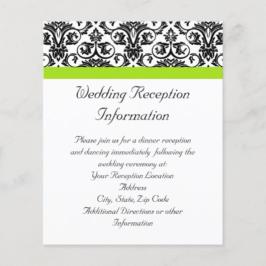 Papier Damas noir/blanc avec bande d'accents vert de la C (Devant)