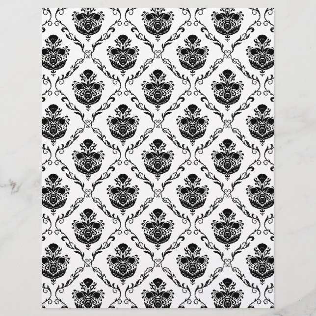 Papier Damas noir traditionnel (Devant)