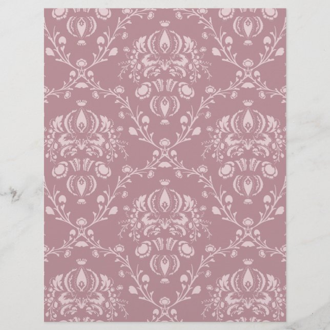 Papier Damas violet et blanc (Devant)