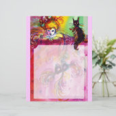 PAPIER DAME AVEC CHAT NOIR (Debout devant)