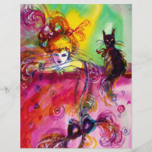 PAPIER DAME AVEC CHAT NOIR