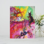 PAPIER DAME AVEC CHAT NOIR (Debout devant)