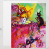 PAPIER DAME AVEC CHAT NOIR (Devant / Derrière)