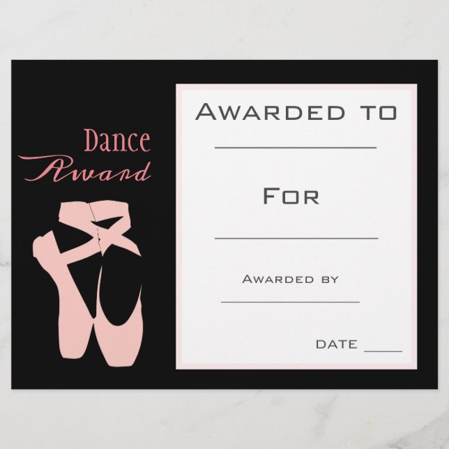 Papier Dance award fille ballon chaussures rose danseuse (Devant)