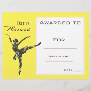 Papier Dance award fille danseuse de ballet
