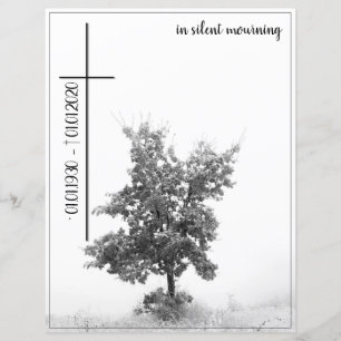 Papier Dans le deuil silencieux - arbre sur prairie 2.0