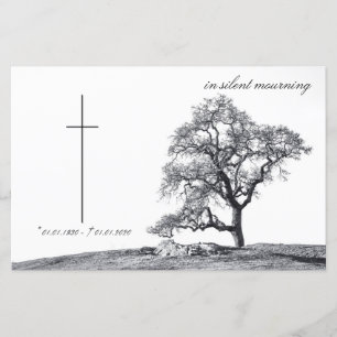 Papier Dans le deuil silencieux - arbre sur pré
