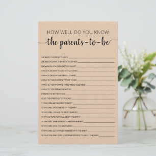 Papier Dans quelle mesure connaissez-vous la Baby Shower