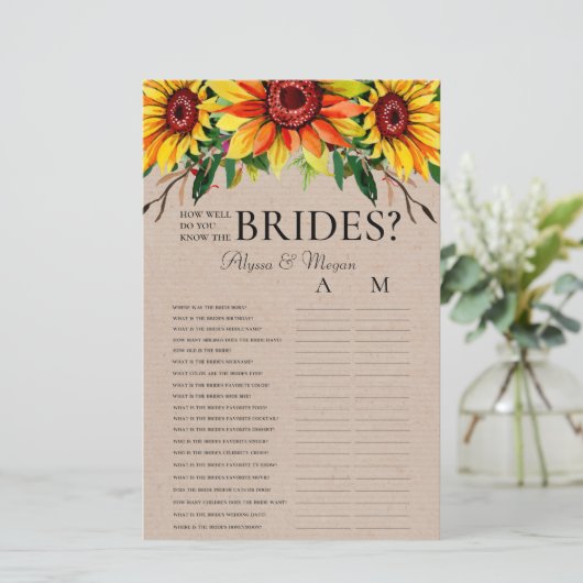 Papier Dans quelle mesure connaissez-vous les tournesols  (Debout devant)