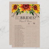 Papier Dans quelle mesure connaissez-vous les tournesols (Devant / Derrière)