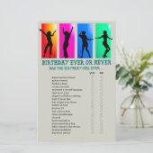 Papier Danse Anniversaire Jamais ou jamais Jeu (Debout devant)