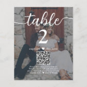 Papier Dark 2 Photo Mariage QR Code Script Numéro de tabl (Dos)