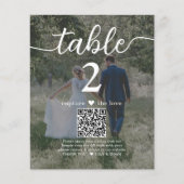 Papier Dark 2 Photo Mariage QR Code Script Numéro de tabl (Devant)