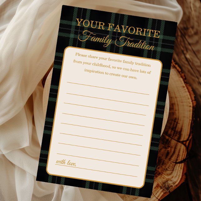 Papier Dark Green Plaid Family Tradition Advice (Créateur téléchargé)
