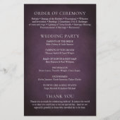 Papier Dark Purple Fine Art Floral Wedding Program (Dos)