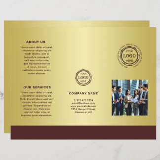 Papier Dark-red gold design,Logo or Photo Brochures,