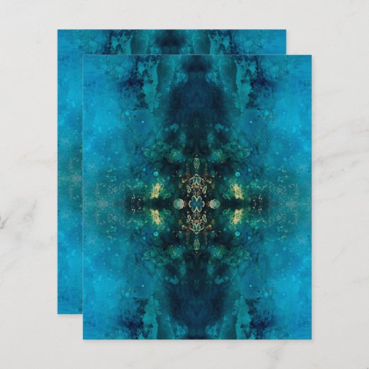 Papier d'artisanat kaléidoscope bleu à encre d'alc (Devant / Derrière)