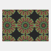 Papier d'artisanat rouge vert Mandala (Devant 2)