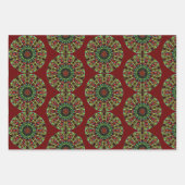 Papier d'artisanat rouge vert Mandala (Devant)