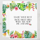 Papier Date Nuit Fête des mariées tropicale Activité (Devant / Derrière)