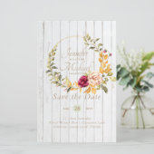 Papier Dates Florales de Mariage à moindre coût Couronne (Debout devant)