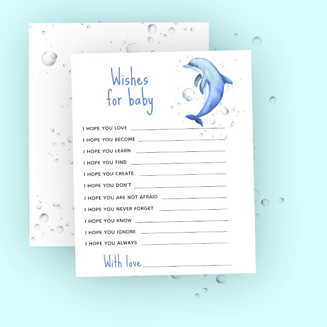 Papier Dauphin bleu à l'aquarelle - prières pour bébé (Créateur téléchargé)