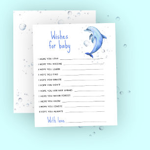 Papier Dauphin bleu aquarelle - prières pour bébé