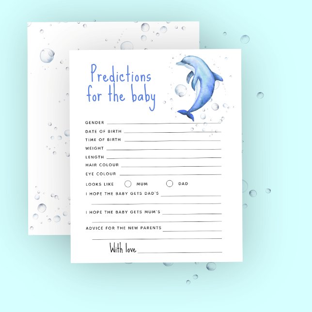 Papier Dauphin de l'océan - prédictions et conseils bébé (Créateur téléchargé)