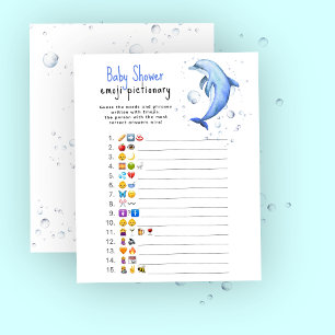 Papier Dauphin océanique - Emoji jeu d'images baby shower