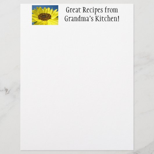 Papier De bonnes recettes de la cuisine de grand-mère ! (Devant)
