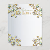 Papier de bordure en filigrane baroque en or éléga (Devant / Derrière)