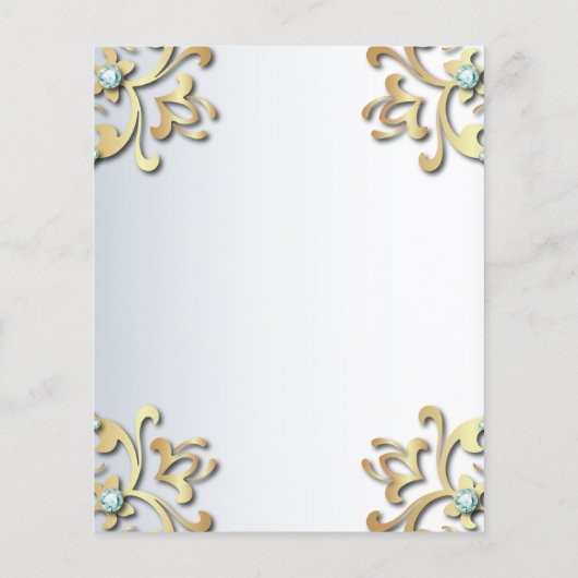 Papier de bordure en filigrane baroque en or éléga (Dos)